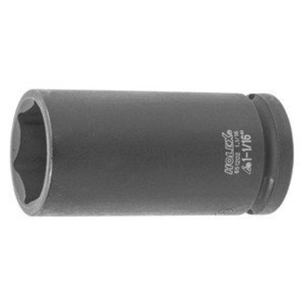 Holex Impact Socket, 1/2 inch Drive, 6 pt, Deep, 1.1/16 inch 651202 1.1/16